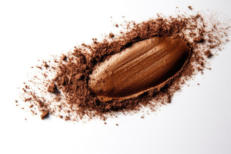 close up of make up powder on white background with copy space.の素材