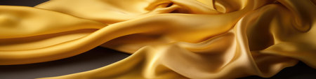 Yellow silk or satin luxury cloth texture can be used as abstract background. Luxurious background designの素材