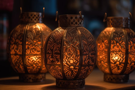 Decorative Lanterns With Intricate Patternsの素材