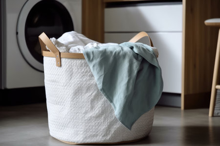 Shot Of Laundry Basket With Detachable Bag Or Liner, Making It Easy To Empty And Washの素材