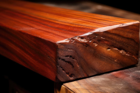Piece Of Ipe Wood, With Its Rich Color And Grainの素材