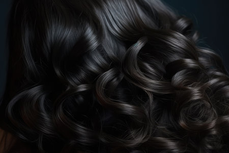Curly Black Shiny Beautiful Wellの素材