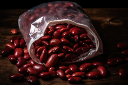 Picture Of Kidney Beans In Plastic Bagの素材