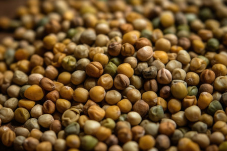 Close Up Image Of Pile Of Lentens Or Lentils, In The Style Of Light Yellow And Gold, Birdsの素材