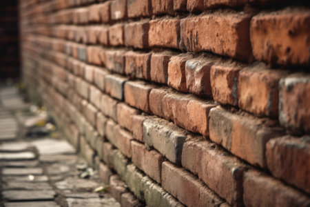 Closeup Of Brick Wall, With Individual Bricks Visibleの素材