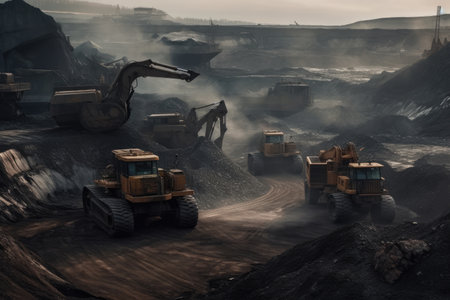 Coal Mine With Heavy Machineryの素材