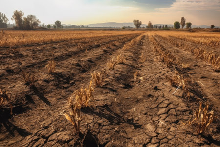 Field Of Crops Destroyed By Droughtの素材