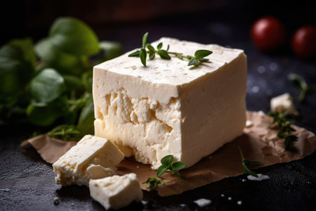 Block Of Crumbly Feta Cheeseの素材