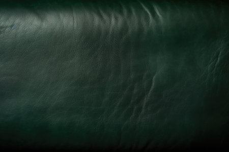 Dark Green Leather Background With Smooth Textureの素材