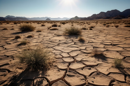Dry, Cracked Desert Landscapeの素材