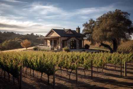 Scenic Vineyard With Wine Tasting Roomの素材