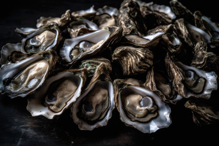Pile Of Freshly Shucked Oystersの素材