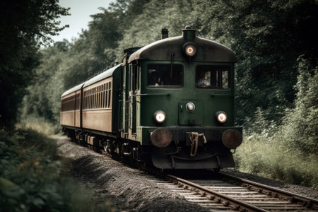 Vintage Train On Railway Trackの素材