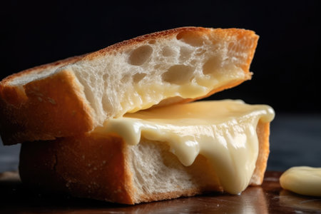 Slice Of Muenster Cheese On Breadの素材