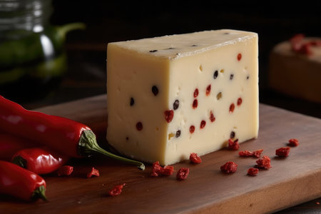 Slice Of Spicy Pepper Jack Cheeseの素材