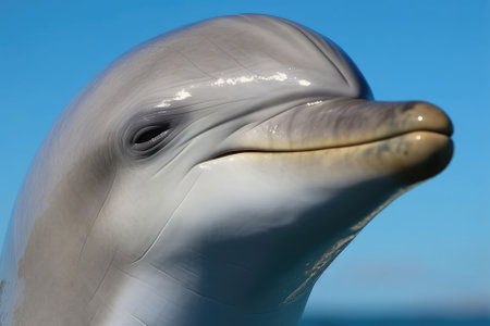 Dolphin Against Sky Blue Backgroundの素材
