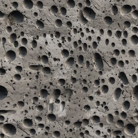 Concrete With Pitted, Porous Texture. Seamless Wallpaper Background.の素材