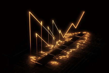 Token Economy Tokens With Rising Arrow Graphの素材