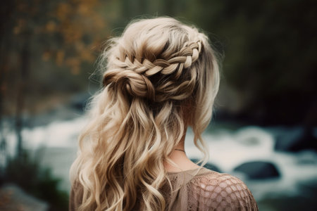 Waterfall Braid With Low Bun At The Backの素材