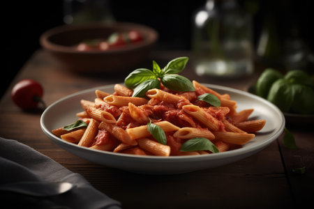 Penne Allarrabbiata On White Plateの素材