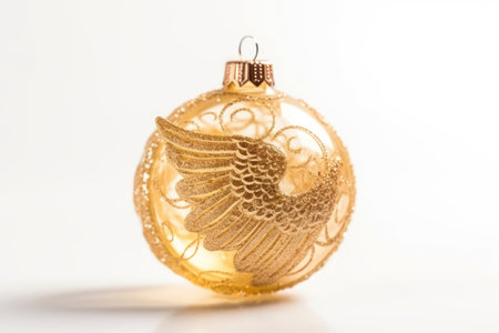 Angel Ball For Christmas Tree On White Backgroundの素材