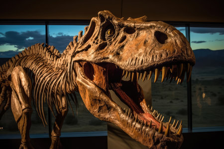 Dinosaur Trex On Display In Museum Of Extinct Speciesの素材