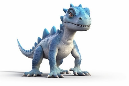 Cute Dinosaur Cartoon Cryolophosaurus On White Backgroundの素材