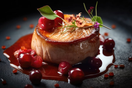 Beautifully Plated Foie Gras With Sweet And Savory Sauce Haute Cuisineの素材
