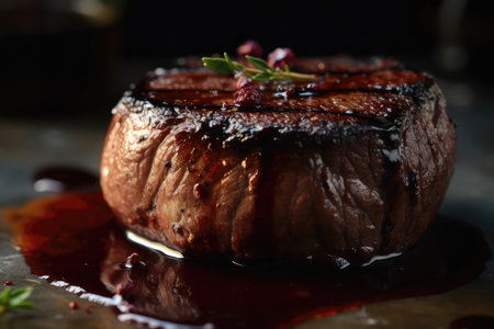 Perfectly Cooked Filet Mignon With Red Wine Reduction Haute Cuisineの素材