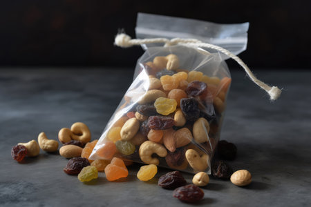 Healthy Snack Mix In Clear Plastic Bagの素材
