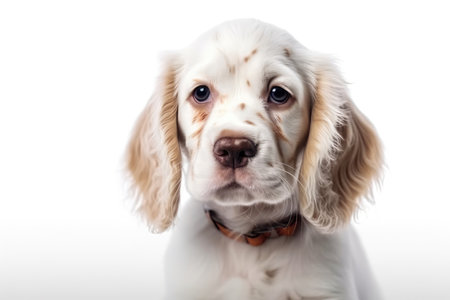 Clumber Spaniel Dog Puppy On White Backgroundの素材