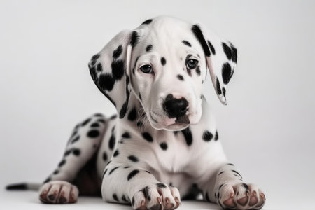Dalmatian Dog Puppy On White Backgroundの素材
