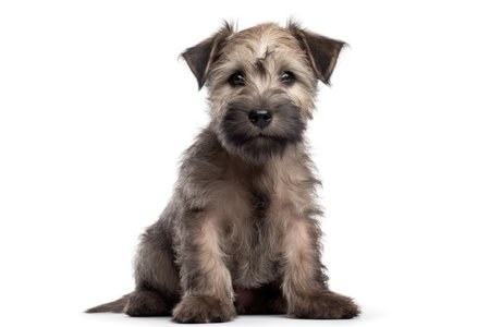 Glen Of Imaal Terrier Dog Puppy On White Background, Full Bodyの素材