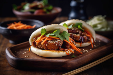 Crispy Pork Belly Bao Bun With Hoisin Sauceの素材