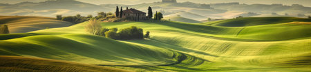 Peaceful Countryside With Rolling Hills. earth dayの素材
