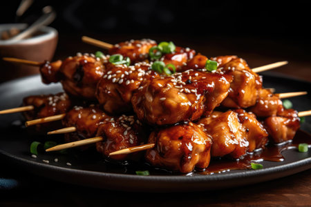 Sweet And Sticky Chicken Teriyaki Skewerの素材