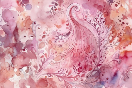 Blush Pink Watercolor Paisley Watercolor Splashesの素材