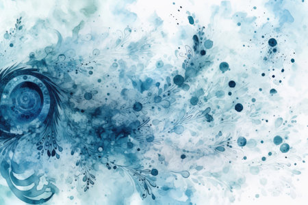 Powder Blue Watercolor Paisley Watercolor Splashesの素材
