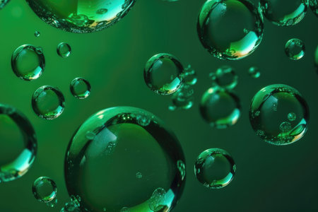 Soap Bubbles On Green Backgroundの素材