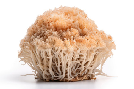 Bearded Tooth Mushroom Hericium Coralloides On A White Backgroundの素材
