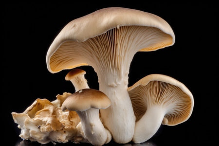 King Trumpet Mushroom Pleurotus Eryngii On White Backgroundの素材