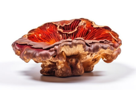 Reishi Mushroom Ganoderma Lucidum On White Backgroundの素材