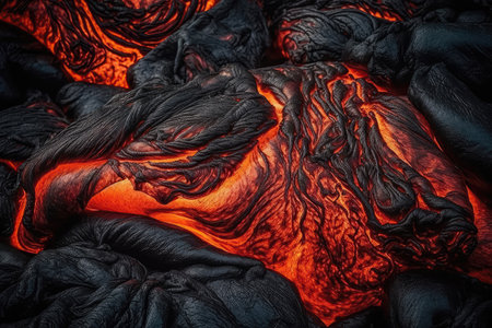 Closeup Of Molten Lava, Hypnotic And Dangerousの素材