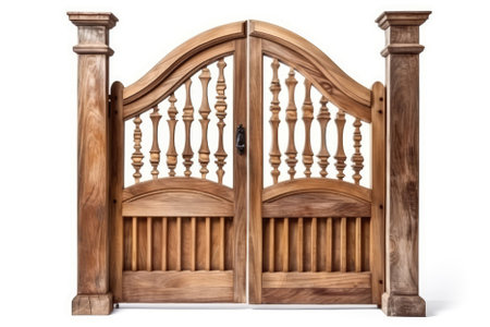 Gate Wooden On White Backgroundの素材