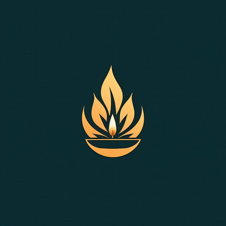 Minimalist Image Of Candle Flame Logoの素材