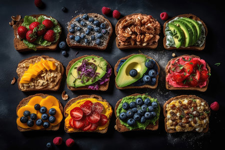 The Best Breakfast Toast Set, Includes Different Types Of Toastの素材