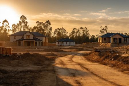 New Homes Under Construction In Rural Settingの素材