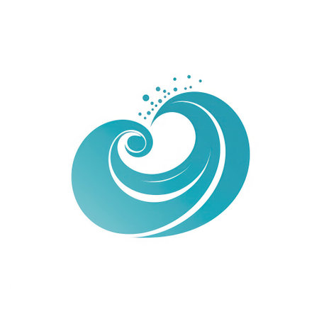 Waveinspired Symbol In Calming Blue Spa Logoの素材