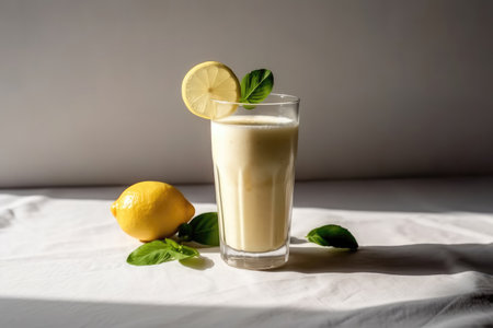 Lemon Smoothie On White Backgroundの素材