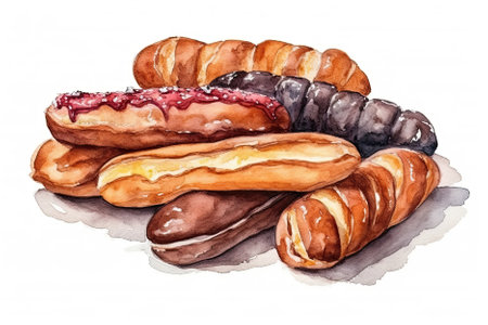 Watercolor Drawing Clairs On White Backgroundの素材